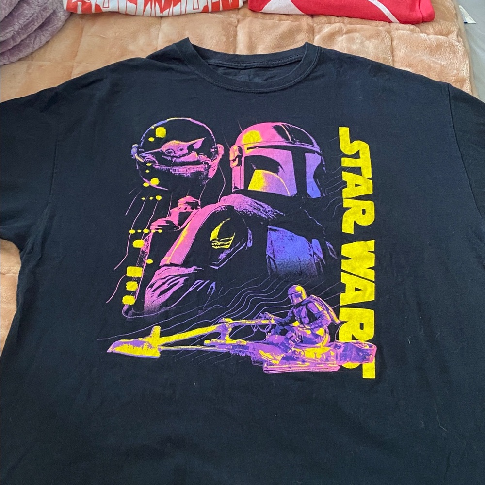 Star Wars Black Tee with Purple and Yellow Design